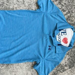 blue under armour golf shirt